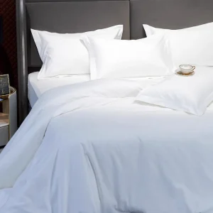 Luxury 5 Star Hotel Duvet Cover Set 100% Cotton White Bedding Set OEM ODM Service Custom Size for Villa & Homestay