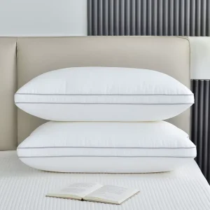 Luxury 5 Star Hotel Quality Bed Pillow 100% Cotton Antibacterial & Anti Dust Mite Orthopedic Support for Deep Sleep Pillows