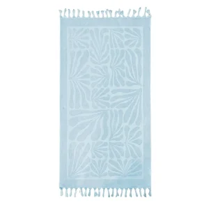 Luxury 550GSM Jacquard Cotton Beach Towel 100x180cm with Fringe for Summer Use