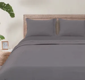 Luxury 600 Thread Count 100% Cotton Deep Pocket Sheets with All Around Elastic Soft Breathable Fit Durable Bedding Set