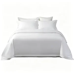 Luxury 80×80 Cotton Sateen King Duvet Cover Set 4pcs Ultra Soft Solid White 5-Star