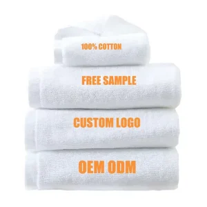 Luxury Absorbent Pluffy Bath Towel 100% Cotton White Custom Embroidered Wash Cloth Face Towel Hotel Spa Resorts Eco-Friendly