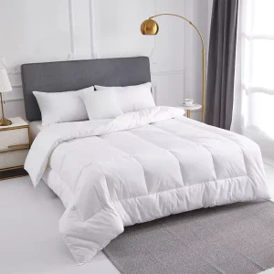 Luxury All Season Comforter with Hypoallergenic Soft Plush Polyester Filling Embroidered Machine Washable for Home or Hotel