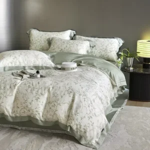 Luxury All season Comforter Set Quality Watercolor Artistic Landscape Soft Silk Like Bedding 2 Pillowcases Flat Fitted 400TC