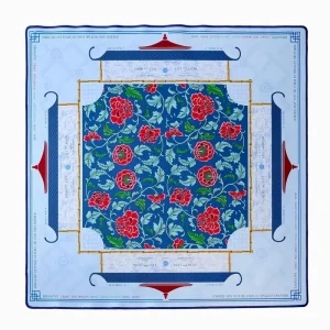 Luxury American Electric Foldable Mahjong Mat Assorted Colors Non-Slip Modern Floral Pagoda Print Mahjong Table