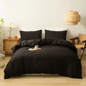 Luxury American Style Europe Classic Solid Color Polyester Microfiber Eco Friendly Skin Friendly Soft Duvet Cover Set