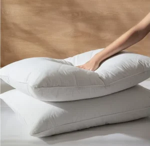Luxury Back Support Down Filling Fluffy Soft Organic Cotton Cover Standard Size Hotel Quality Bed Pillow 20×26″ Pack 2