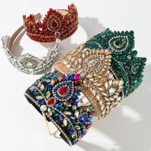 Luxury Baroque Style Crown Headband Exquisite Hair Hoop Super Shiny High Grade Bridal Banquet Wedding Hair Accessories