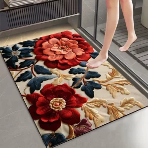 Luxury Bath Mat High Water Absorption Customizable Durable Floor With Logo Option Diatom Mud Bathroom Rug
