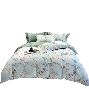 Luxury Bed Cover Bedding Set Customized Bed Linen Reactive Printing 100% Cotton 300 Thread Count Comforter Set