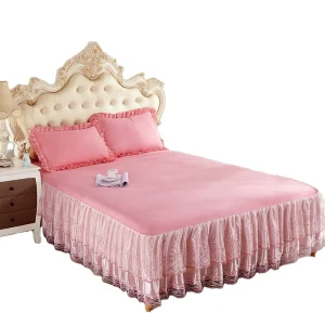 Luxury Bed Skirt Soft Polyester Classic Bed Skirt King size Bed Cover