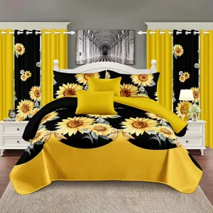 Luxury Bedding Set 12 Pcs King Size Bed Sheets With Pillowcases and Curtains for Home Bedroom Factory Bulk OEM