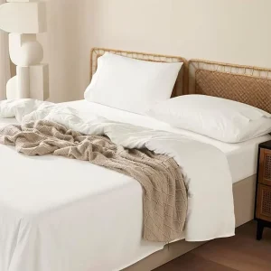Luxury Bedding Set 300Tc Twin Queen King Size Bed Linen 100% Cotton Hotel Fitted Bed Sheet Flat Sheet