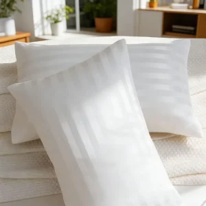 Luxury Bedding Set Satin Strip Pillow Case Woven Techniques Polyester Cotton Pillowcase for Home Hotel