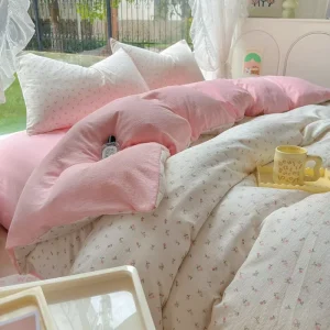 Luxury Bedding Sets 4 Pieces Bedding Set Queen Size Bed and Mattress Set for Home