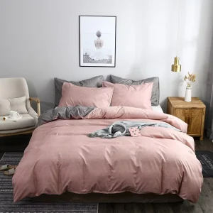 Luxury Bedding Sets Textured Pattern Plain Color Duvet Covers Pillowcases Polyester Brushed Quilt Cover Set