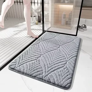 Luxury Botanical Soft Absorbent Microfiber Bath Mat Home Use Non slip Bathroom Rug