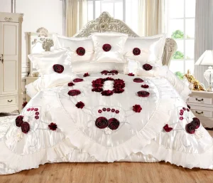 Luxury Bridal Bedding Set 6PC 8PC Flora Bedding Set Modern Bridal Set Perfect Bridal Gift New Home Gift Wedding Duvet Gift