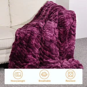 Luxury Bubble Faux Fur Blanket Anti-pilling Double Sided Plain Fluffy Faux Fur Baby Throw Blanket for Bedroom