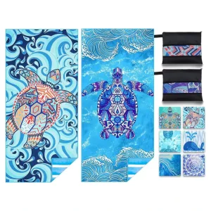 Luxury Cartoon Printed Eco Friendly Quick Dry Sand Free Cotton Beach Towels for Hotels Resorts Beach Clubs Customized