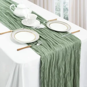 Luxury Cheesecloth Runner for Christmas Table Decor for Wedding Decoration Long Cheesecloth Table Runner