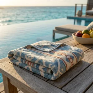 Luxury Child Custom Logo Knitted Flannel Beach Towel Personalized Sandness Plush Skin-friendly Travel Bath
