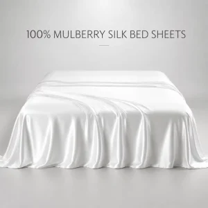 Luxury Chinese Pure 100% Mulberry Silk Fitted Bedding Set Bedsheets