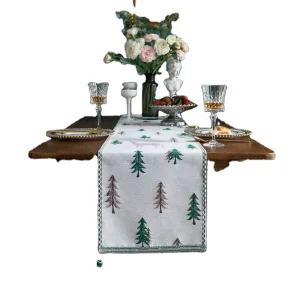 Luxury Christmas Jacquard Chenille Washable Dining Table Runner Party New Year Decoration Xmas Home Table Decoration
