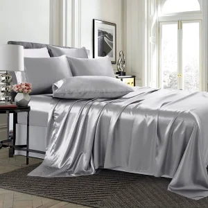 Luxury Classic 100% Silk Cooling Eco Friendly Solid Bedding Set 16mm 19mm 22mm Silky Flat Sheet Pillowcase