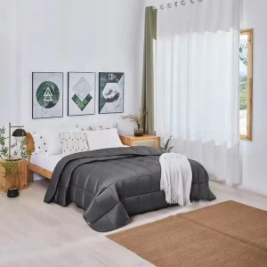 Luxury Comforter Set for Home Organic Cooling Bamboo Viscose Modern Style Soft White Queen King Size Hotel Duvet for