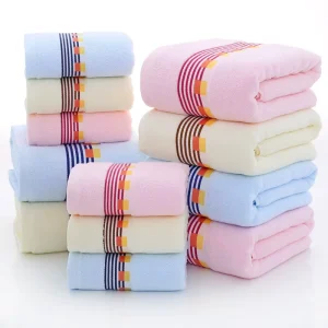 Luxury Cotton Bath Set Includes 33*75cm Towel and 70*140cm Bath Washcloths Made from Soft and Absorbent Cotton