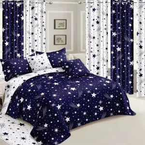 Luxury Curtain Bedding Collection Design 6 Pcs Bedsheet Duvet Cover Bedding Set with Matching Curtain