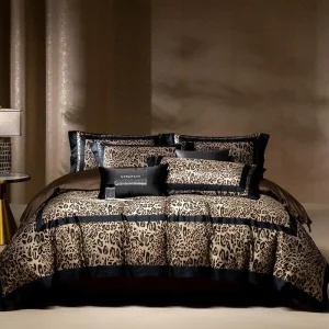 Luxury Custom 100% Cotton Satin Stripe Bed Cover Sheets Hotel Supplies Modern Woven Technique Bedding Set Four Piece All Season