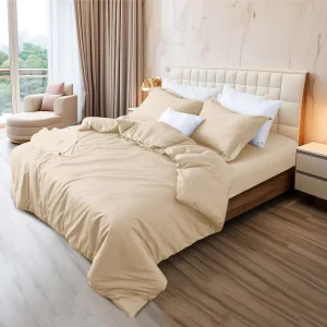 Luxury Custom Beige Duvet Cover Set 3 Pcs 100% Egyptian Cotton 400 Thread Count Super Soft Home Bedding Comforter Cover