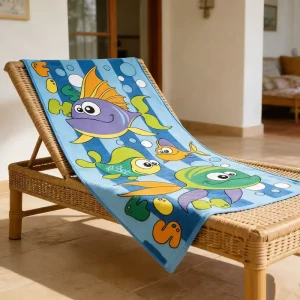 Luxury Custom Cotton Printed Beach Towel Fade-Resistant Durable for Hotel Spa Amenities