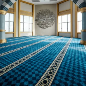 Luxury Custom Pattern Islamic Prayer Mat Class a Fire Rated Muslim Prayer Rug Flame Retardant Sajadah for Palace Mosque