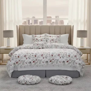 Luxury Custom Queen Comforter Set with Super Soft 100% Cotton Four Seasons Goose Filling