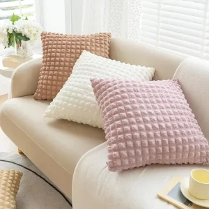 Luxury Custom White 45x45cm Faux Rabbit Fur Cushion Pillow Cover High Quality Home Decorative Bed Pillows