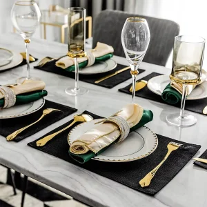 Luxury Custom Woven Placemats for Dining Hot New Design Rectangle Waterproof Table Mat