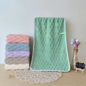 Luxury Customised Coral Fleece Microfiber Bath Washcloths Set Soft Skin Friendly Absorbent Jacquard Technics All Ages Home