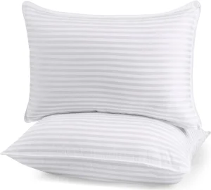 Luxury Customizable Hotel Collection Pillows Striped Down Alternative Bed Pillow for 5 Star Hotel for Sleeping