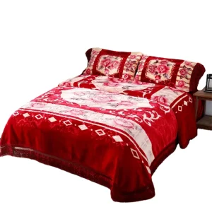 Luxury Customized Color Queen Size Blanket Raschel Bed Blanket