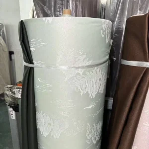 Luxury Design Flame Retardant Nonwoven Jacquard Blackout Home Textile Curtain Fabric for African Market