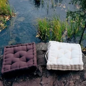 Luxury Design Furniture Yellow Outdoor Large Plush Square Meditation Seat Cushion Floor Pillow