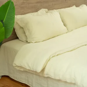 Luxury Designer Linen Bedding Set Soft Fitted Duvet Cover Sheets for Home or Hotel Use Solid Pattern