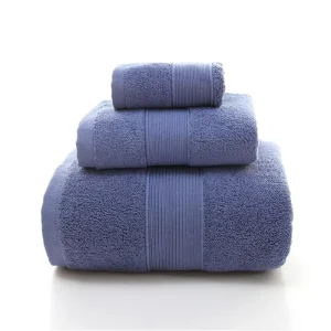 Luxury Dobby Design 100% Cotton Bathroom Towel Sets Custom Logo Embroidered Woven Towels