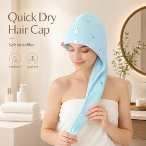 Luxury Double Layer Embroidered Absorbent Microfiber 25*65cm 130g Soft Hair Towel Wrap for Women Home Spa and Travel