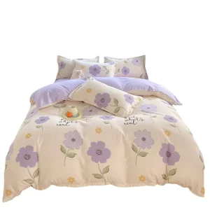 Luxury Duvet Cover and Bed Sheet Set with Quality Pillow Case for Home Use