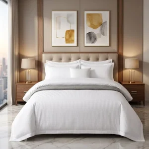 Luxury Eco-Friendly 400TC Simple Woven Cotton Hotel Bedding Sets Modern All-Season Breathable Flat Bed Sheets Grade Customizable
