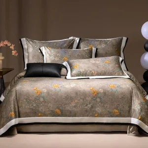 Luxury Eco-Friendly All-Season 100% Cotton Digital Printing Organic Reversible Wedding Four-piece Kit Bed Bedding Set